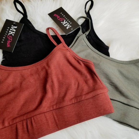 Last L•Ribbed Scoop Neck Bralette - Rust - Picture 6 of 6